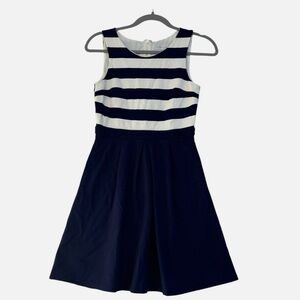 Forever New Blue and White Sleeveless A-line Skater Dress 4